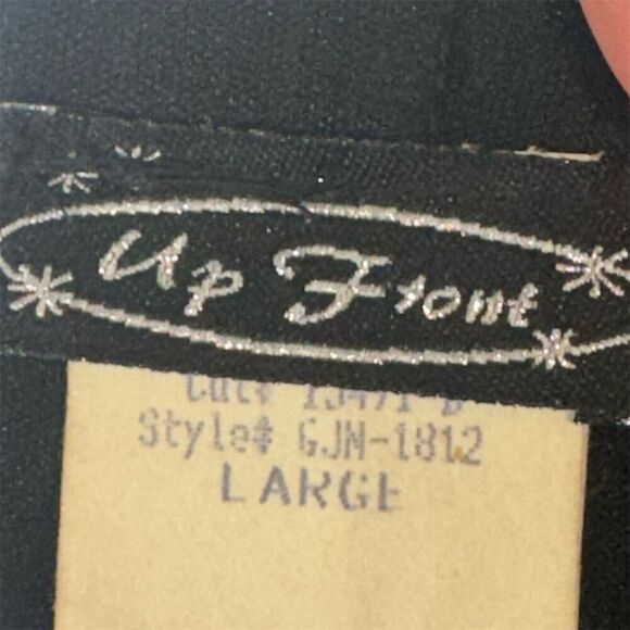 Vintage Y2K Up Front Black Ruched Mesh Slip Dress High Low Hem USA Size Large - Picture 8 of 10